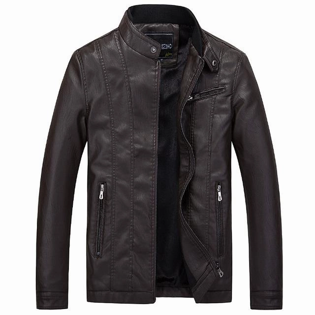 West Louis™ Biker Style Slim Fit PU Leather Jacket