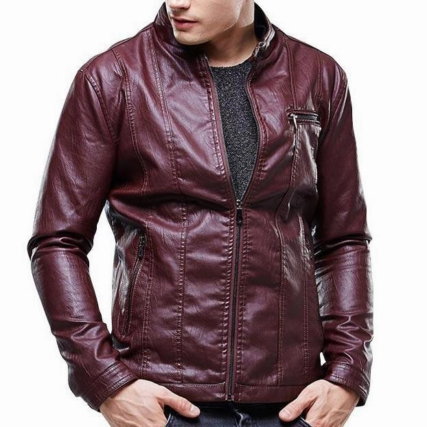 West Louis™ Biker Style Slim Fit PU Leather Jacket