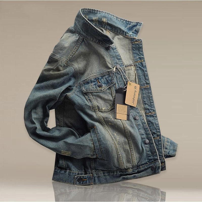 West Louis™ Casual Washed Cotton Jeans Jacket