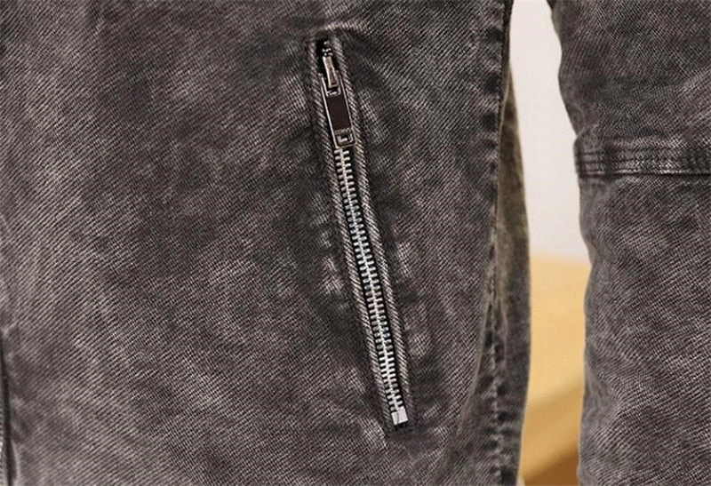 West Louis™ Solid Retro Style Denim Jacket