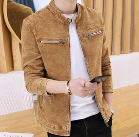 West Louis™ Solid Retro Style Denim Jacket