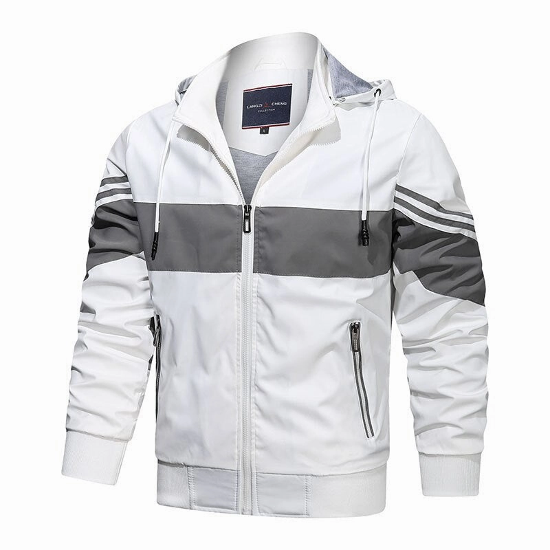 West Louis™ Spring Patchwork Hooded Bomber Jacket