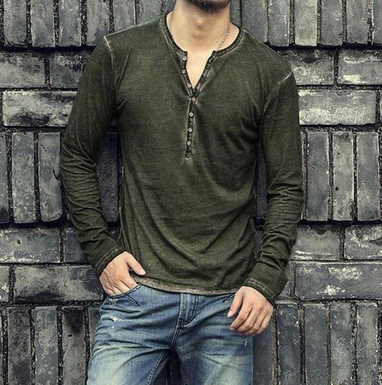 West Louis™ Vintage V-neck Open Casual T-Shirt