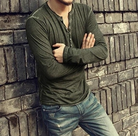 West Louis™ Vintage V-neck Open Casual T-Shirt