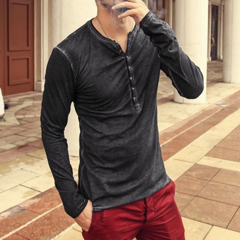 West Louis™ Vintage V-neck Open Casual T-Shirt
