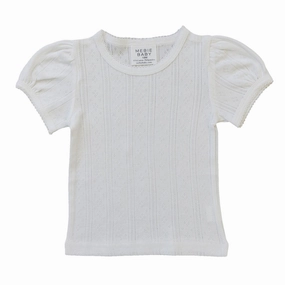 White Pointelle Tee