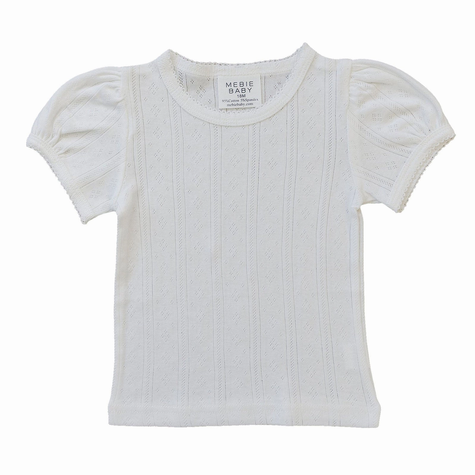 White Pointelle Tee