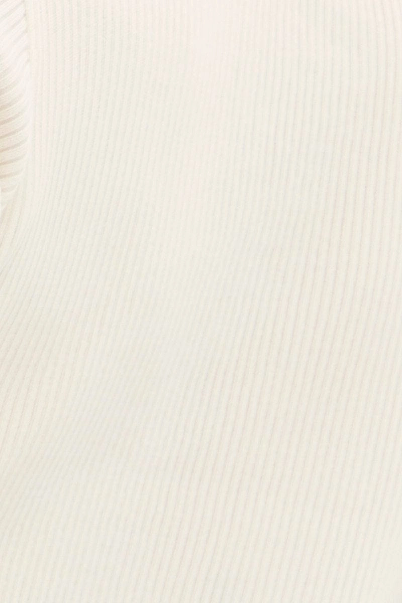 White Short Sleeve Rib Cardigan