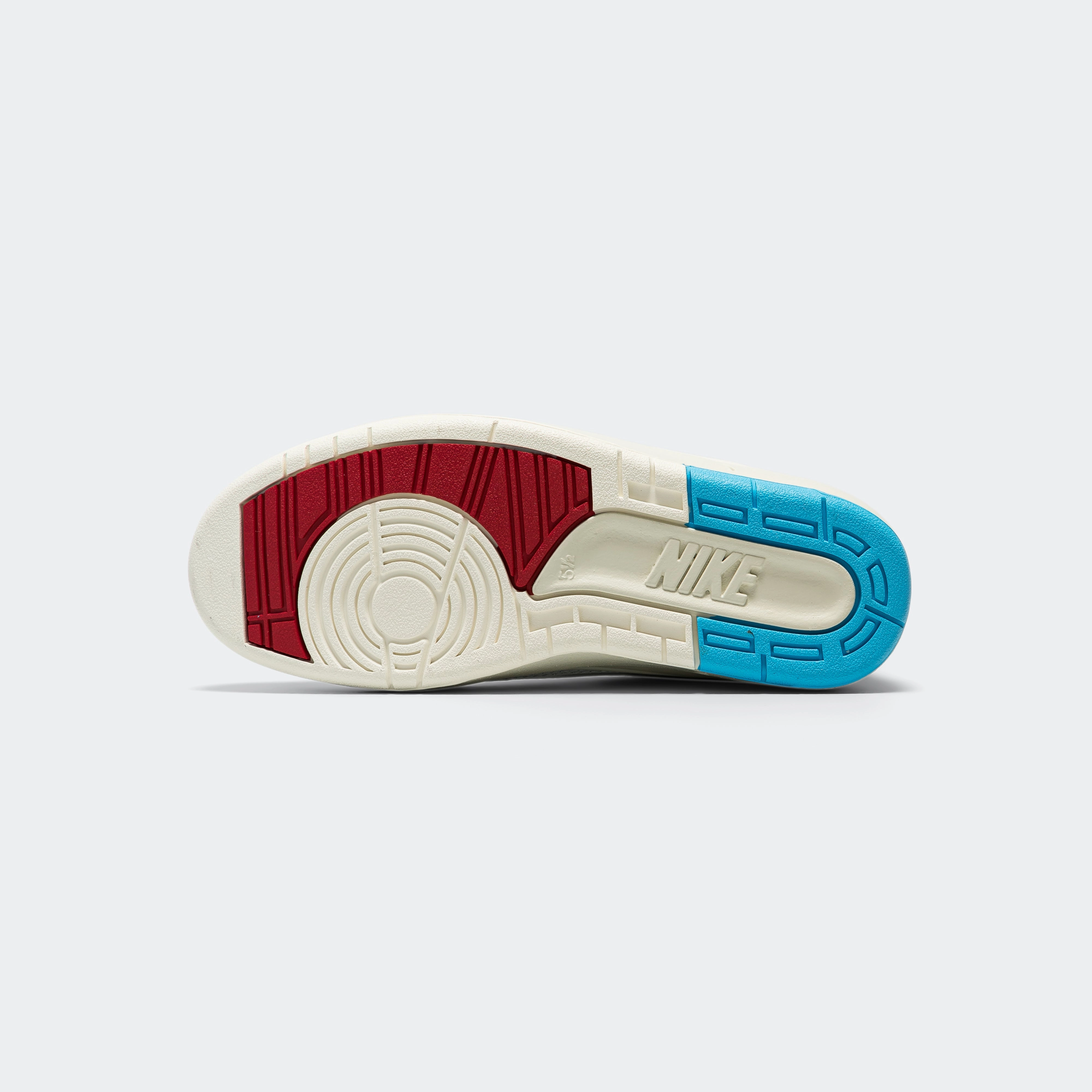 Womens Air Jordan 2 Retro Low - White/Gym Red-Dk Powder Blue-Sail